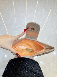 Deliacated Bow Rhinestone Sparkling Hand Bag