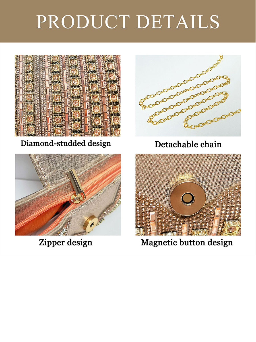 Deliacated Bow Rhinestone Sparkling Hand Bag