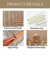 Deliacated Bow Rhinestone Sparkling Hand Bag