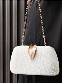Women's Chic Sparkling Hand Bag with Leaf