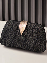Women's Chic Sparkling Hand Bag with Leaf