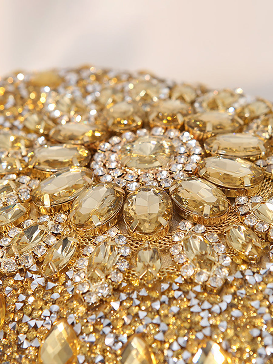 Women's Luxurious Rhinestone Elegant Oval Hand Bag