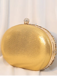 Women's Luxurious Rhinestone Elegant Oval Hand Bag