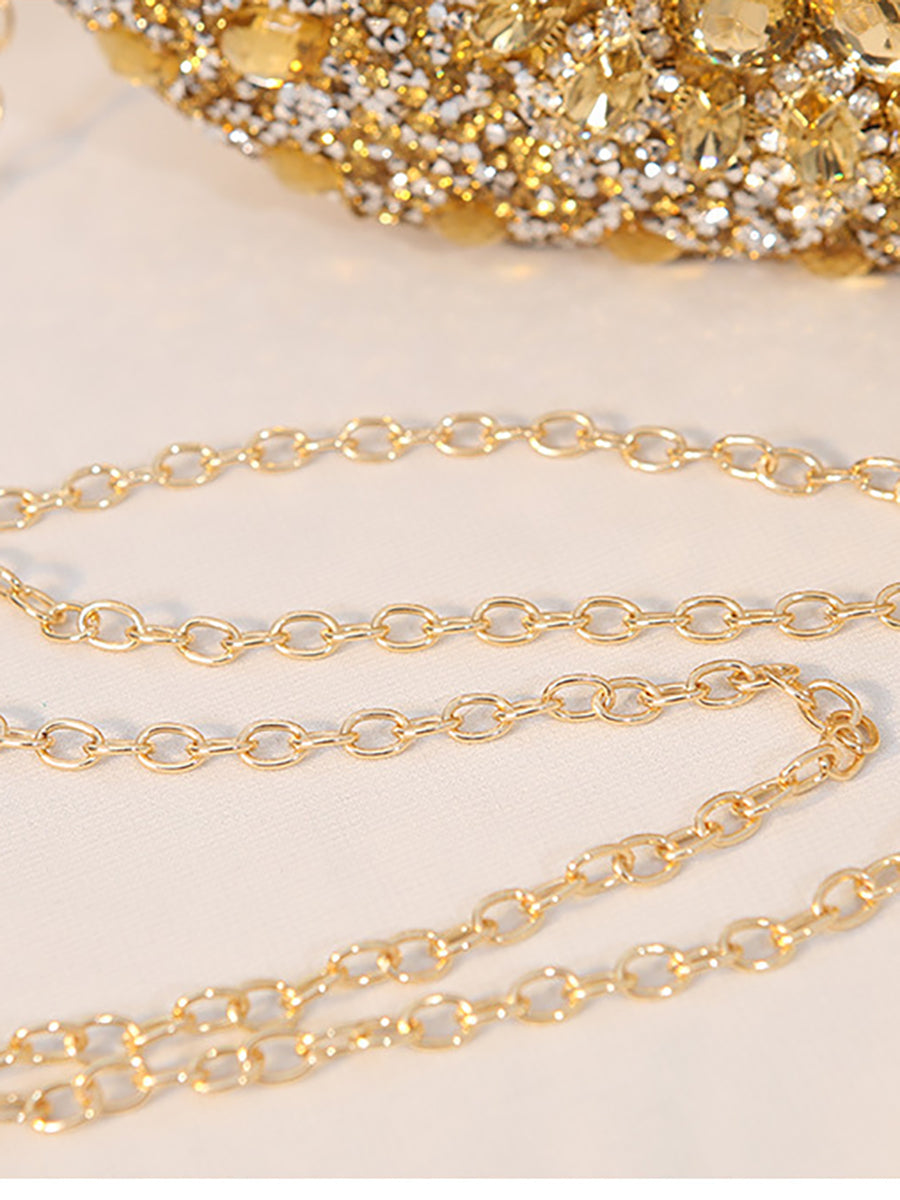 Women's Luxurious Rhinestone Elegant Oval Hand Bag