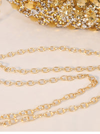 Women's Luxurious Rhinestone Elegant Oval Hand Bag