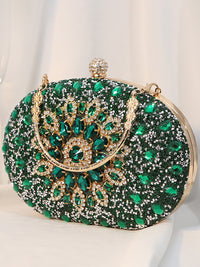 Women's Luxurious Rhinestone Elegant Oval Hand Bag