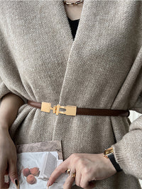 Leather Alloy Clasp Fashionable OL Belt for Women