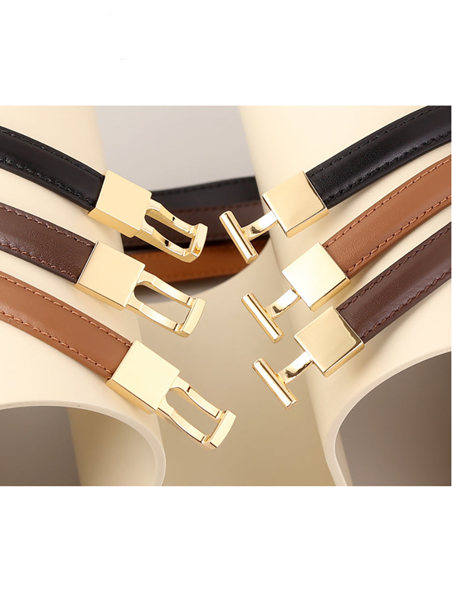 Leather Alloy Clasp Fashionable OL Belt for Women