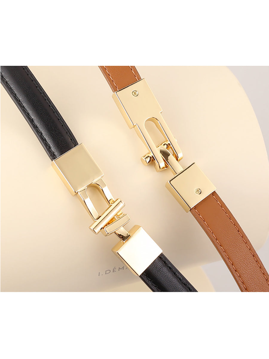 Leather Alloy Clasp Fashionable OL Belt for Women