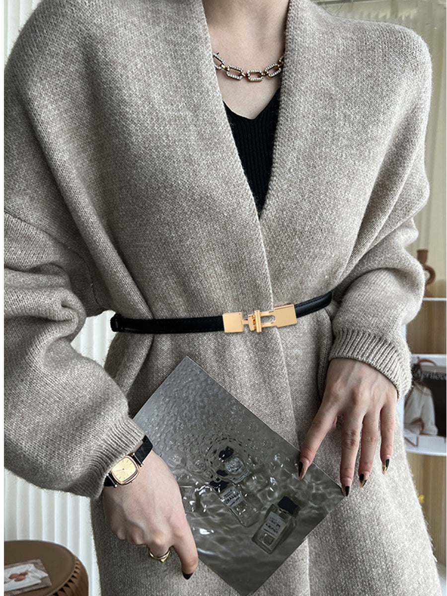 Leather Alloy Clasp Fashionable OL Belt for Women