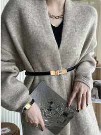 Leather Alloy Clasp Fashionable OL Belt for Women