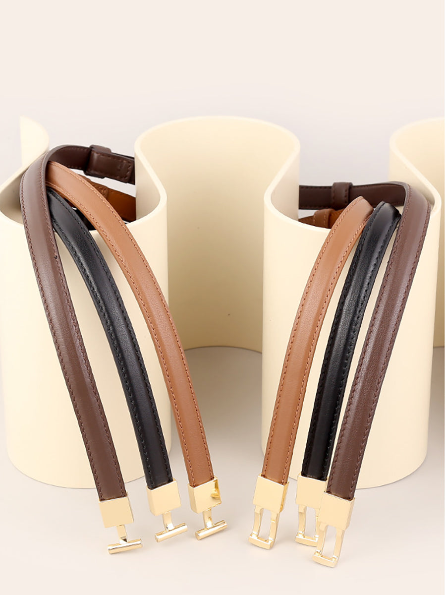 Leather Alloy Clasp Fashionable OL Belt for Women