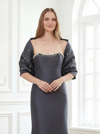 Women's Satin Sparkly Shawl Wrap with Rhinestone