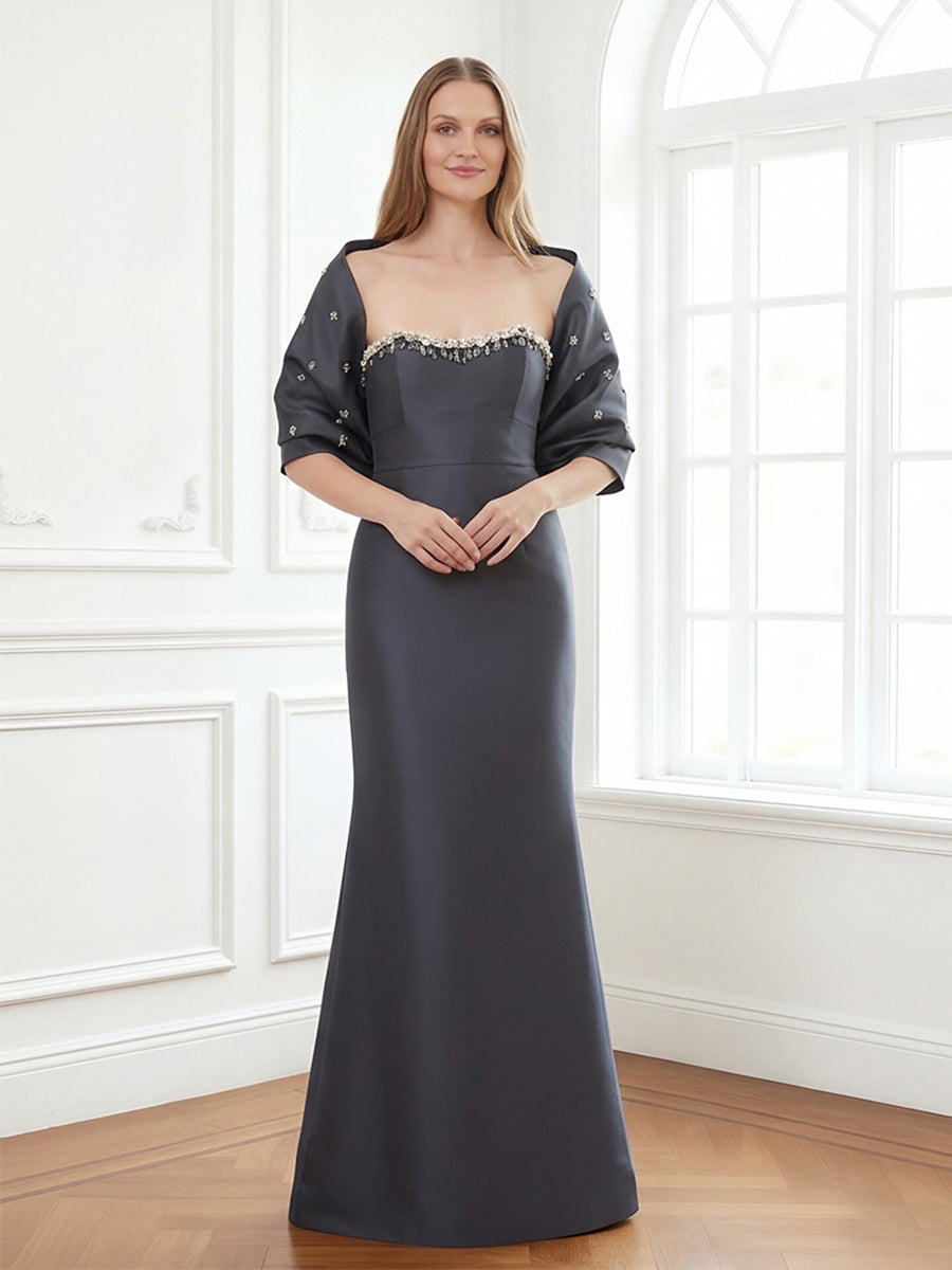 Women's Satin Sparkly Shawl Wrap with Rhinestone