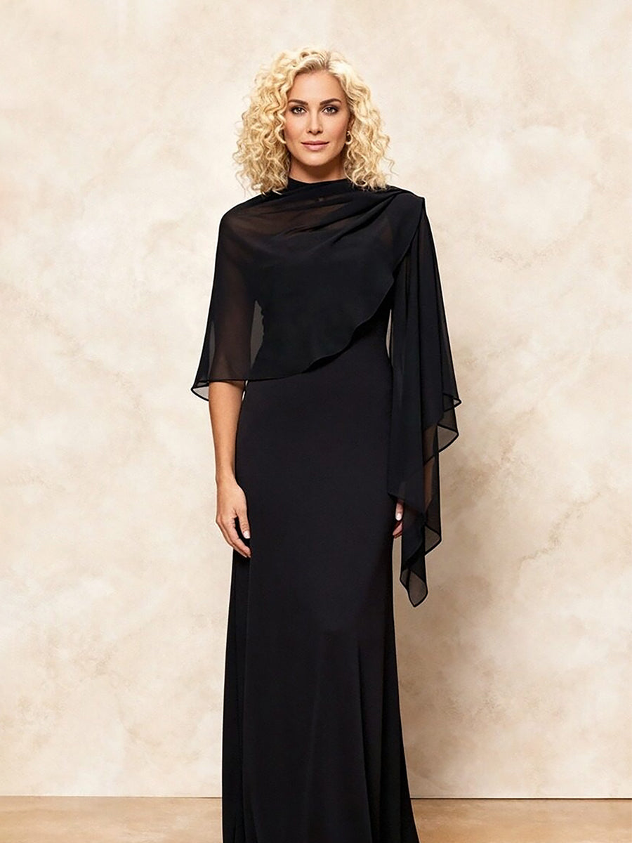 Women's Chiffon Wrap Cape with Ruffles