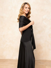 Women's Ruched Satin Elegant Shawl Cape