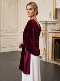 Women's Simple Velvet Shawl, Formal Evening Wrap for Wedding Party