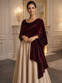 Women's Simple Velvet Shawl, Formal Evening Wrap for Wedding Party