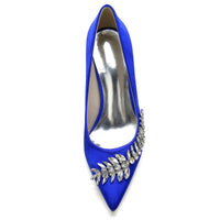 Women's Closed Toe High Heel Wedding Party Shoes with Rhinestones