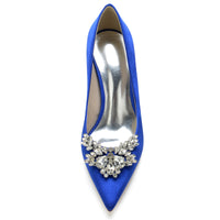 Floral Rhinestone Closed Toe High Heel Wedding Party Shoes for Women