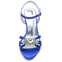 Women's Opened Toe Mid Heel Wedding Party Shoes with Rhinestones