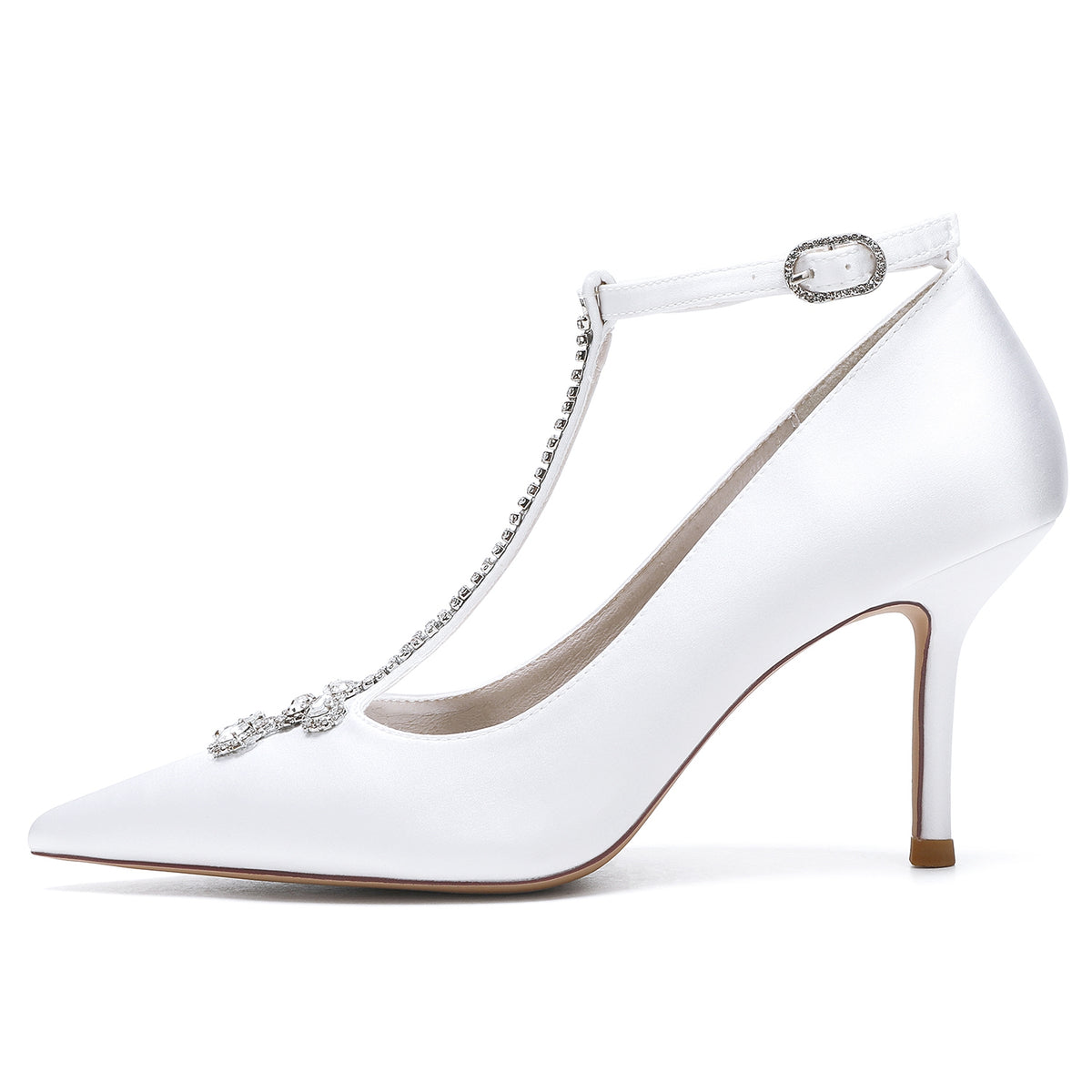 Women's Rhinestone High Heel Ankle Straps Chic Wedding Shoes