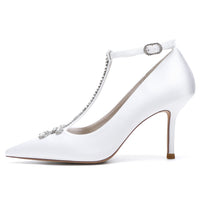Women's Rhinestone High Heel Ankle Straps Chic Wedding Shoes