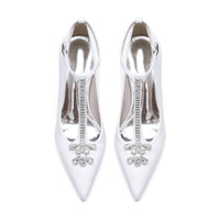 Women's Rhinestone High Heel Ankle Straps Chic Wedding Shoes