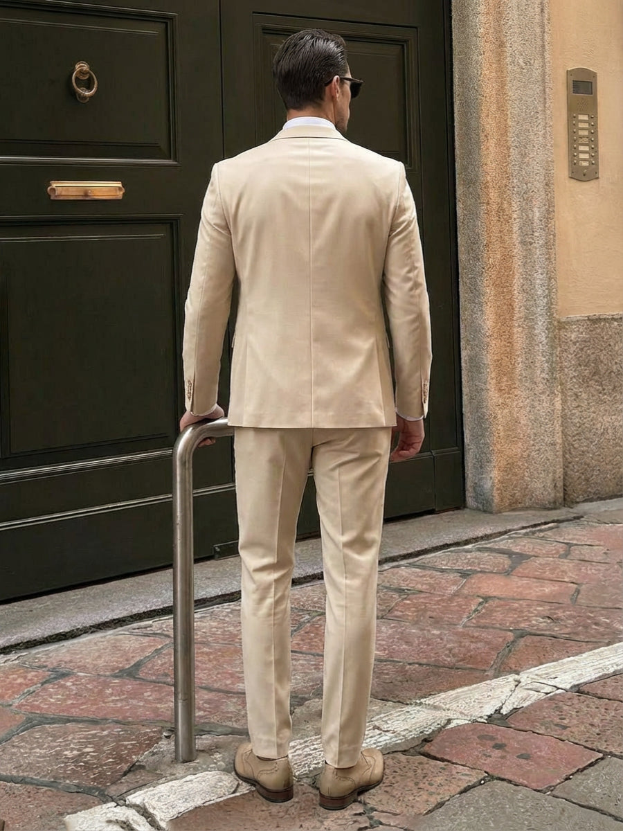 Men's Tailored Fit Single Breasted One Button Notched Lapel 3 Pieces Wedding Suits