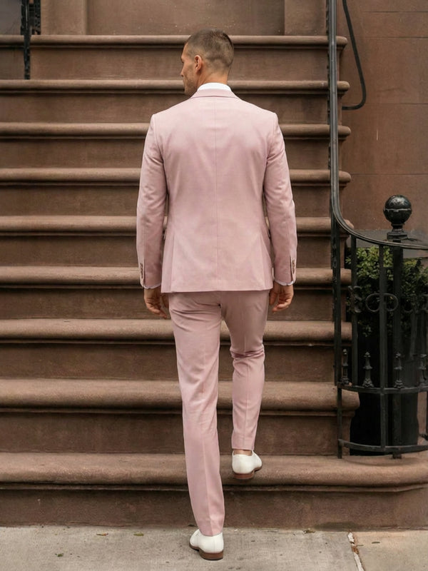 Men's Tailored Fit 3 Pieces Single Breasted Two-Buttons Peak Lapel Wedding Suits