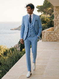 Men's Tailored Fit Casual Single Breasted Two-Buttons Notched Lapel 3 Pieces Wedding Suits