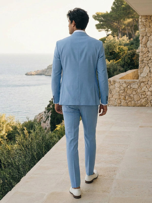 Men's Tailored Fit Casual Single Breasted Two-Buttons Notched Lapel 3 Pieces Wedding Suits