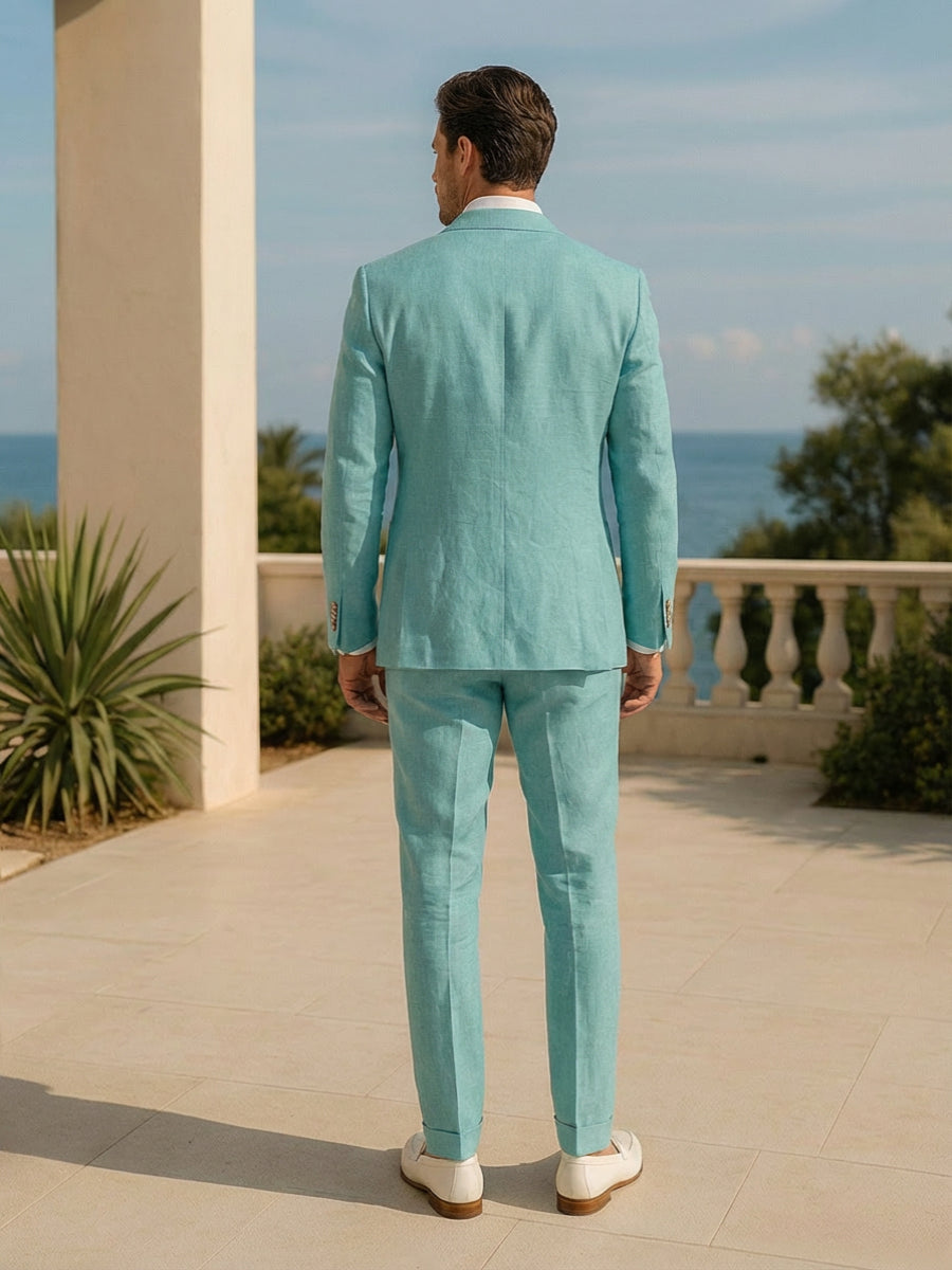 Men's Casual 2 Pieces Notched Lapel Single Breasted Two-Buttons Wedding Suits