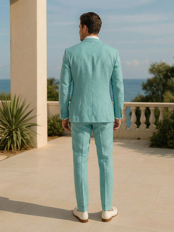 Men's Casual 2 Pieces Notched Lapel Single Breasted Two-Buttons Wedding Suits
