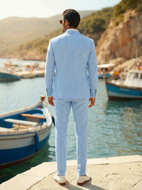 Men's 2 Pieces Notched Lapel Single Breasted Two-Buttons Casual Wedding Suits