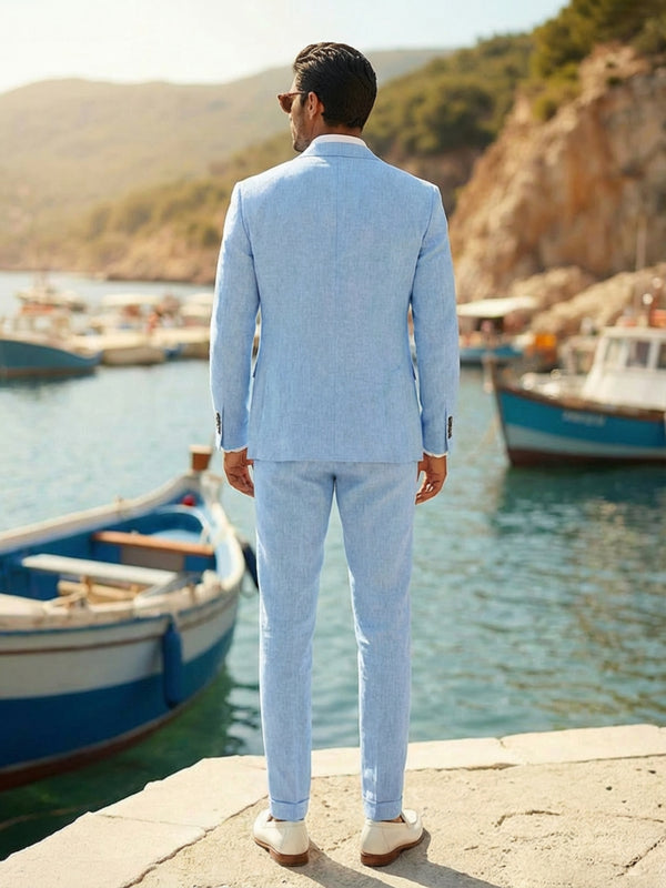 Men's 2 Pieces Notched Lapel Single Breasted Two-Buttons Casual Wedding Suits