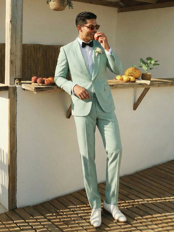 Men's 2 Pieces Shawl Lapel Single Breasted One Button Prom Wedding Suits