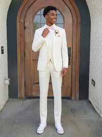 Men's 3 Pieces Tailored Fit Single Breasted One Button Notched Lapel Prom Suits