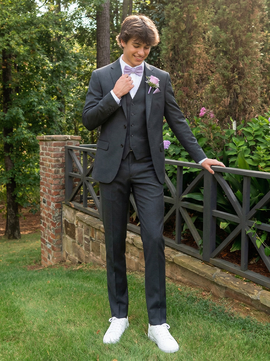Men's Tailored Fit 3 Pieces Single Breasted Two-Buttons Notched Lapel Party Prom Suits