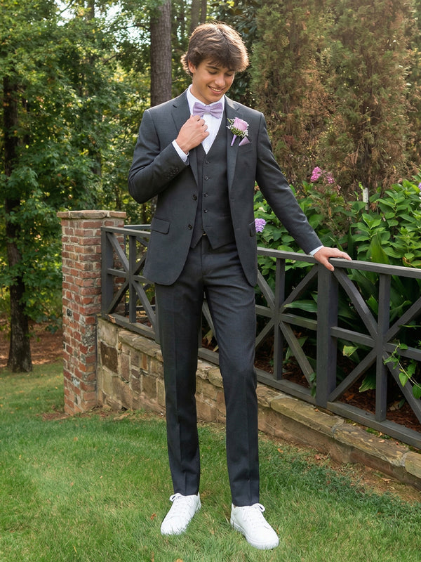 Men's Tailored Fit 3 Pieces Single Breasted Two-Buttons Notched Lapel Party Prom Suits