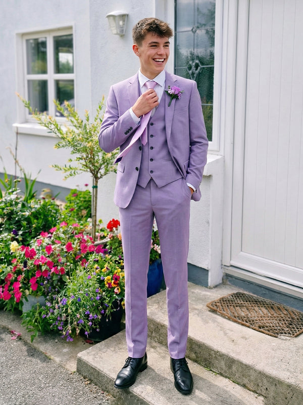 Men's Slim Fit 3 Pieces Single Breasted Two-Buttons Notched Lapel Prom Suits