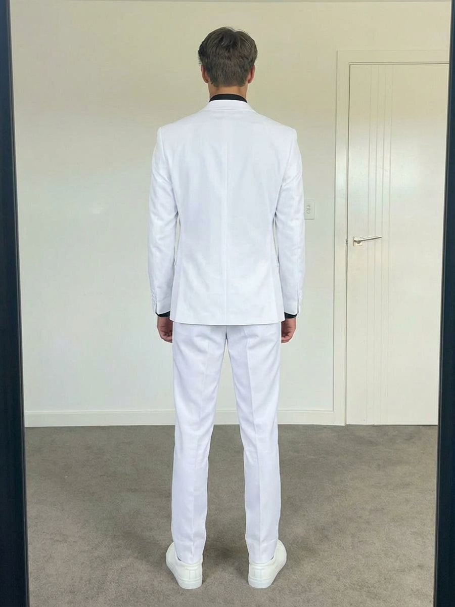 Men's Chic 3 Pieces Single Breasted Two-Buttons Notched Lapel Prom Wedding Suits