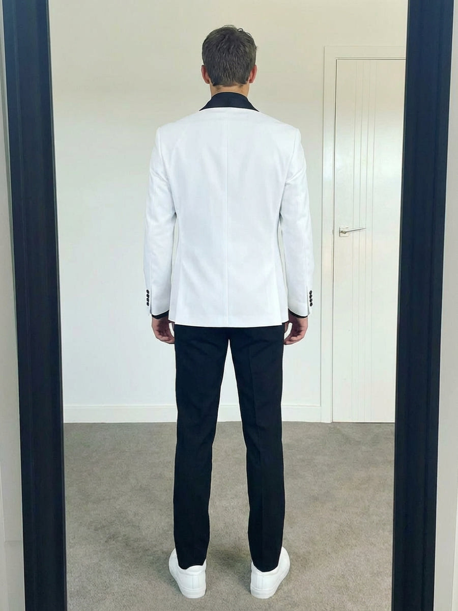 Men's 2 Pieces Tailored Fit Single Breasted One Button Shawl Lapel Prom Wedding Suits