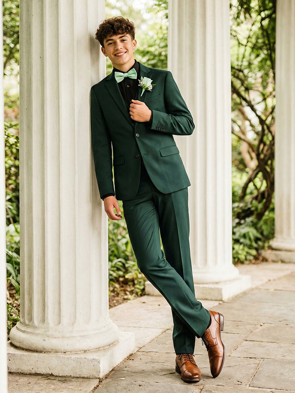 Men's 2 Pieces Stand Fit Single Breasted Two-Buttons Notched Lapel Prom Party Suits
