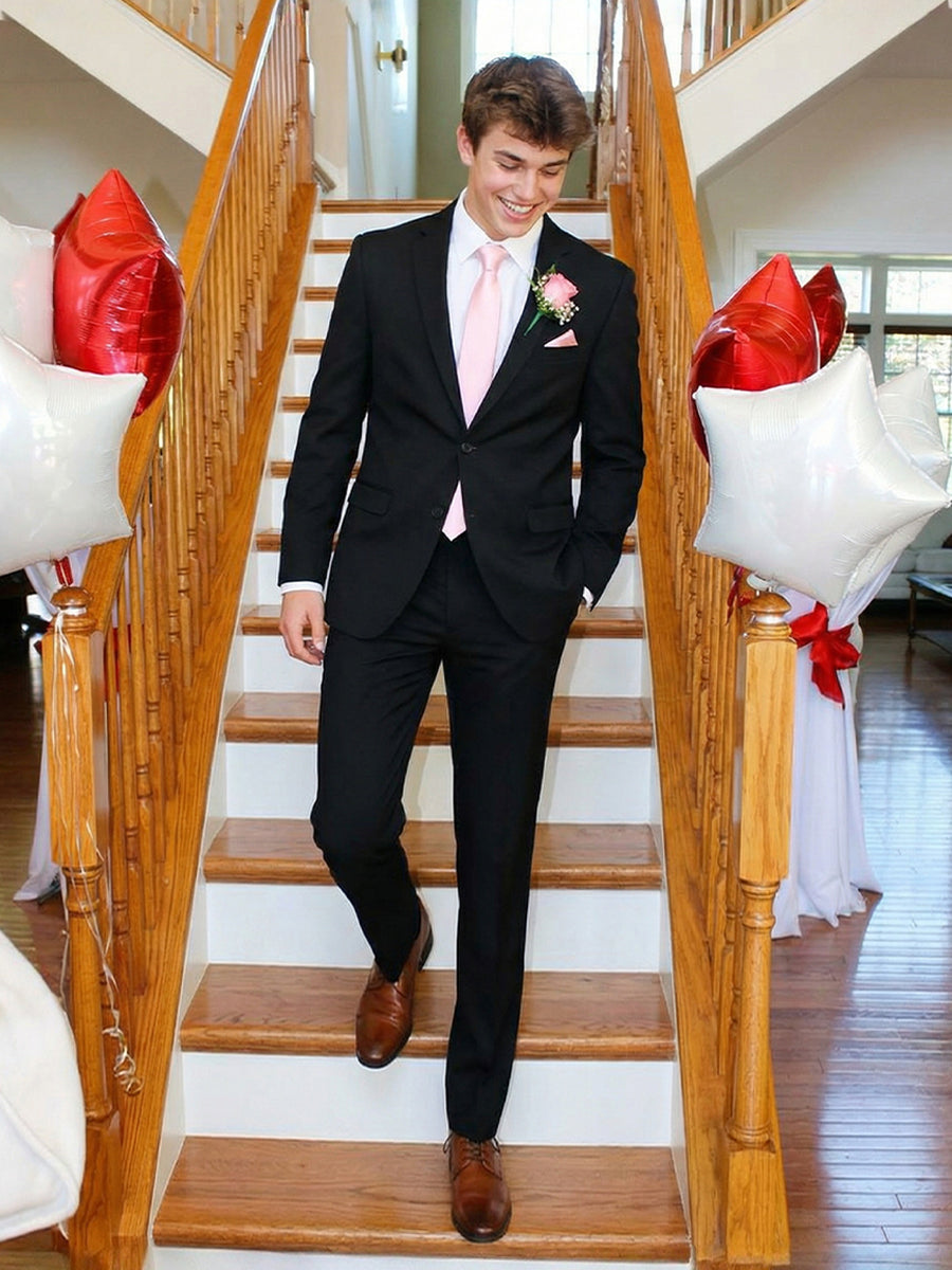 Men's Tailored Fit 2 Pieces Single Breasted Two-Buttons Notched Lapel Wedding Prom Suits