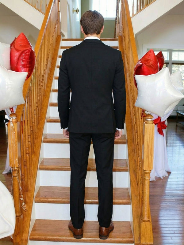 Men's Tailored Fit 2 Pieces Single Breasted Two-Buttons Notched Lapel Wedding Prom Suits