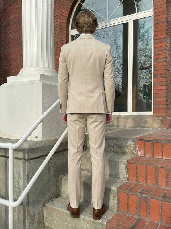 Men's Slim Fit 2 Pieces Double Breasted Six-Buttons Peak Lapel Wedding Prom Suits