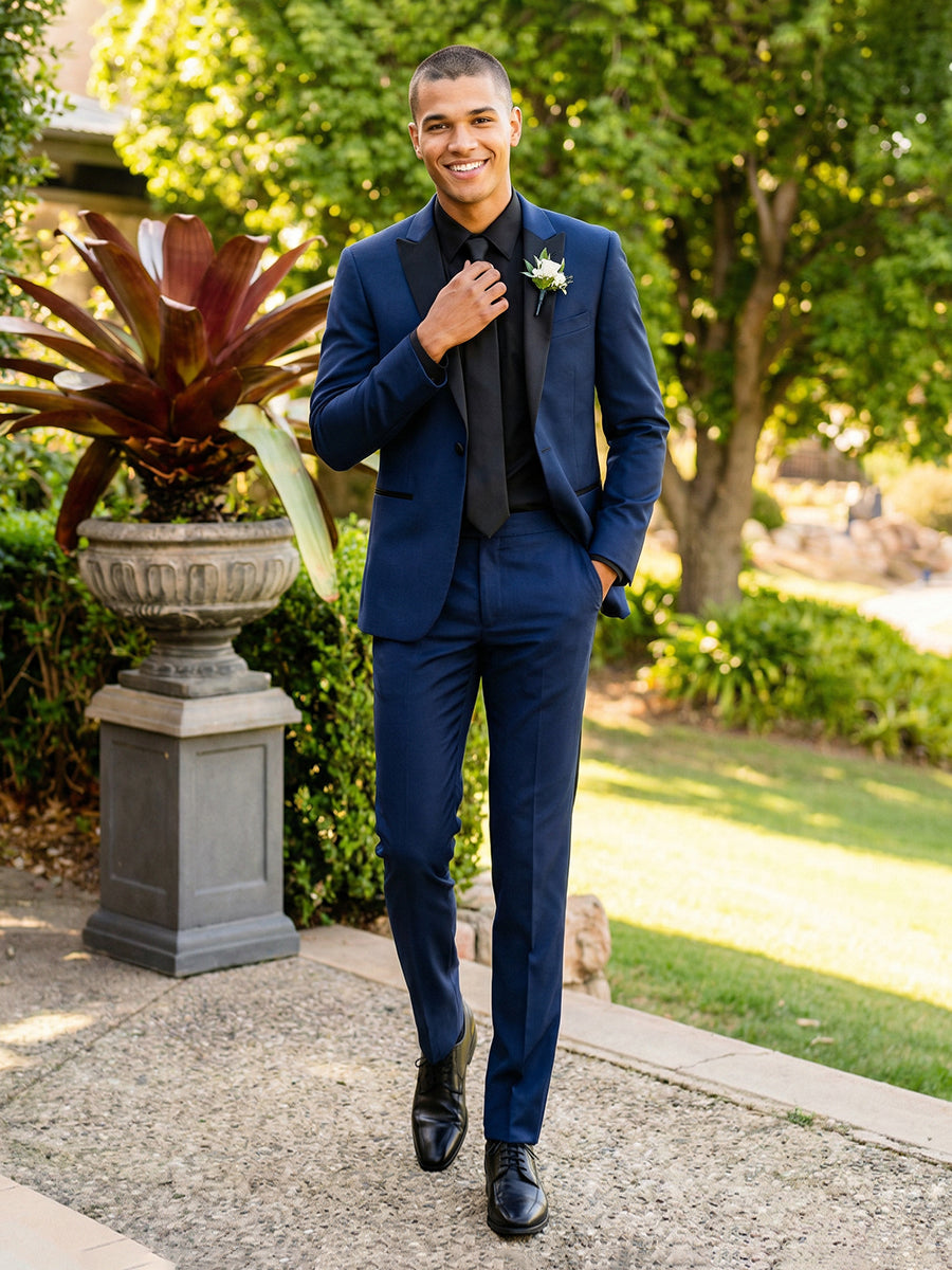 Men's Tailored Fit 2 Pieces Single Breasted One Button Peak Lapel Wedding Prom Suits
