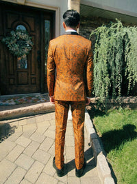 Men's Floral Print Single Breasted One-Button 2 Pieces Shawl Lapel Wedding Suits