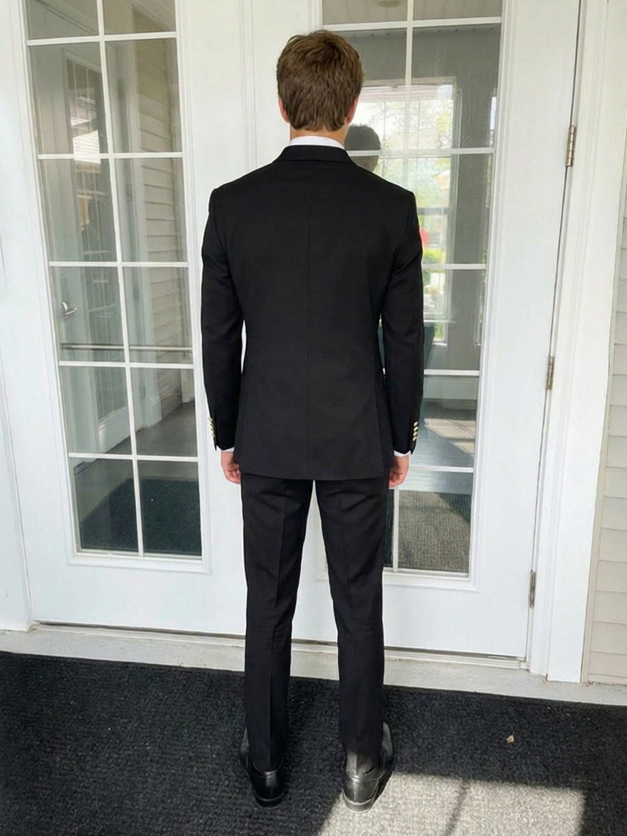 Men's Mandarin Collar Single Breasted Three-Button 2 Pieces Wedding Prom Suits